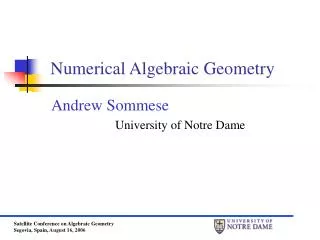 Numerical Algebraic Geometry