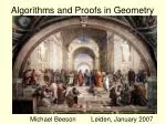Algorithms and Proofs in Geometry - slide 1