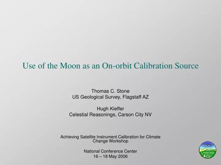 use of the moon as an on orbit calibration source