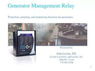 Generator Management Relay