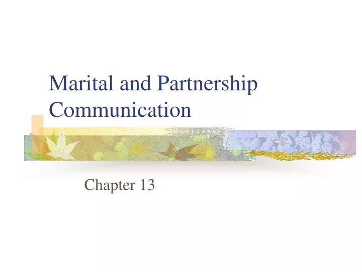 marital and partnership communication