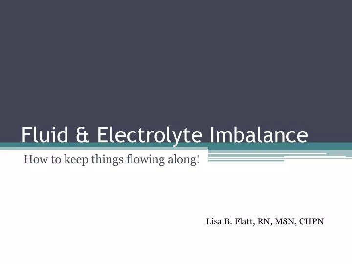 fluid electrolyte imbalance