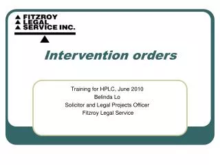 Intervention orders