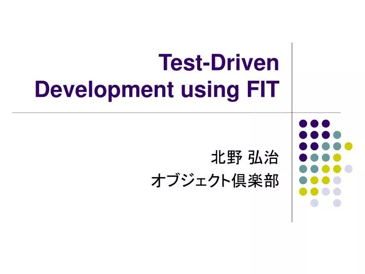 test driven development using fit