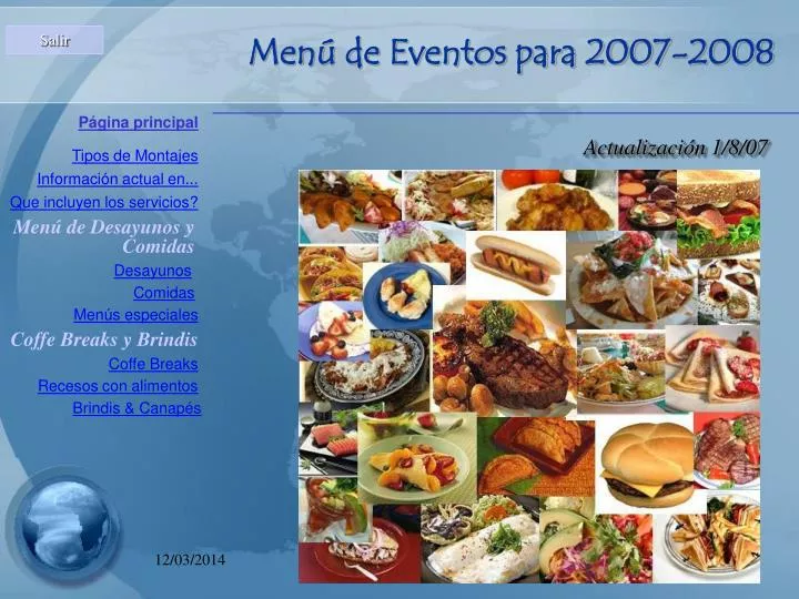 men de eventos para 2007 2008