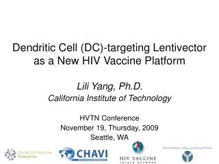 Dendritic Cell (DC)-targeting Lentivector as a New HIV Vaccine Platform