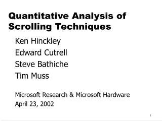 Quantitative Analysis of Scrolling Techniques