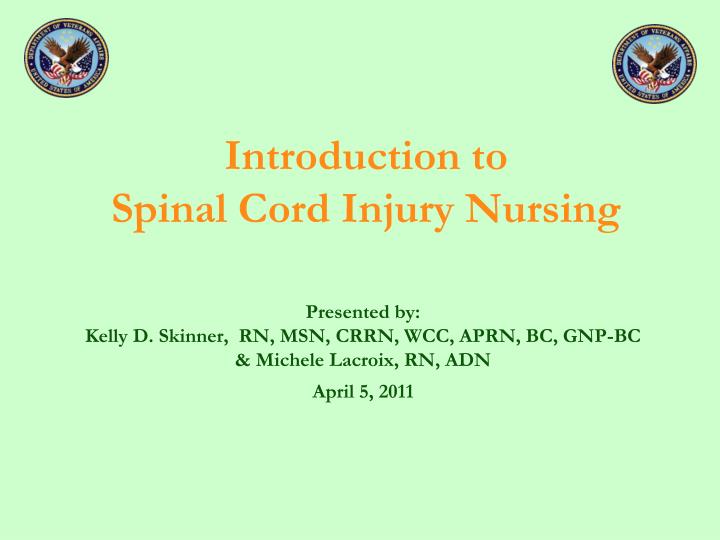 introduction to spinal cord injury nursing