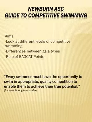 Newburn ASC guide to competitive swimming