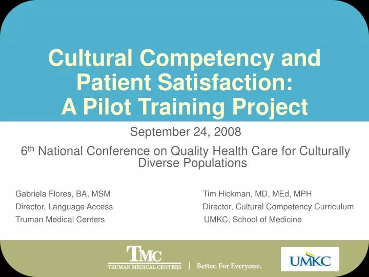 cultural competency and patient satisfaction a pilot training project