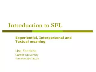 Introduction to SFL