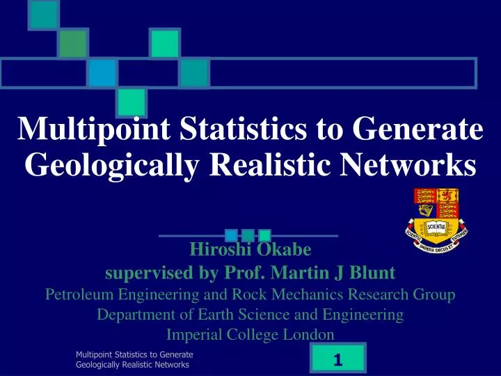 multipoint statistics to generate geologically realistic networks