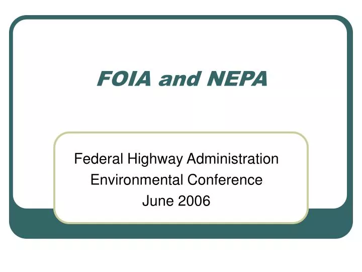 foia and nepa