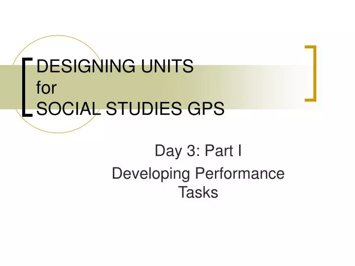 designing units for social studies gps