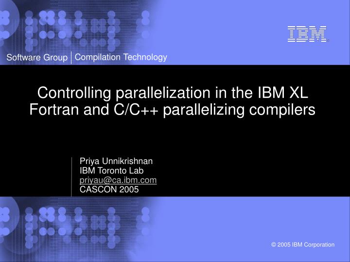 controlling parallelization in the ibm xl fortran and c c parallelizing compilers