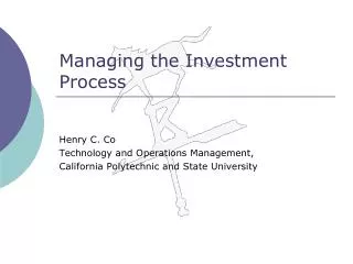Managing the Investment Process