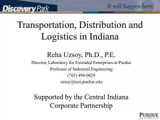 Transportation, Distribution and Logistics in Indiana