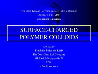 SURFACE-CHARGED POLYMER COLLOIDS