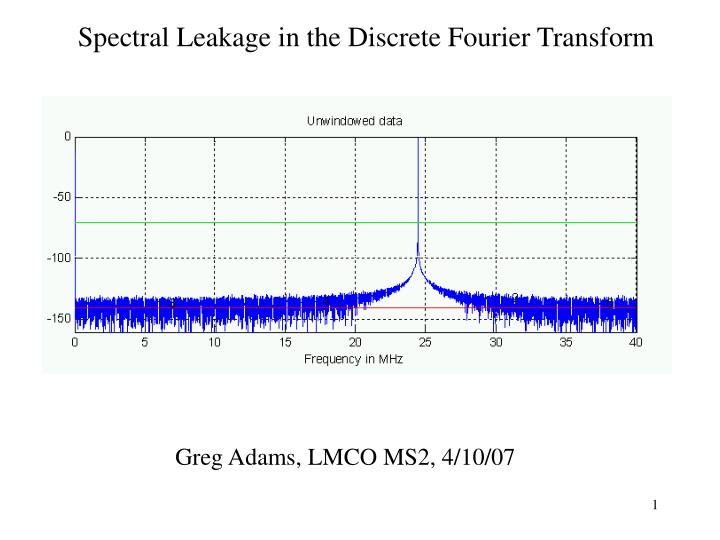 spectral leakage in the discrete fourier transform