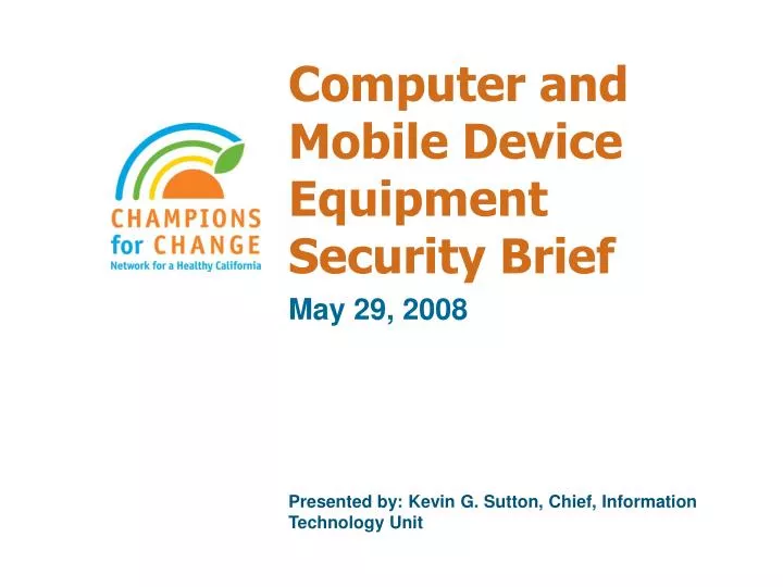 computer and mobile device equipment security brief