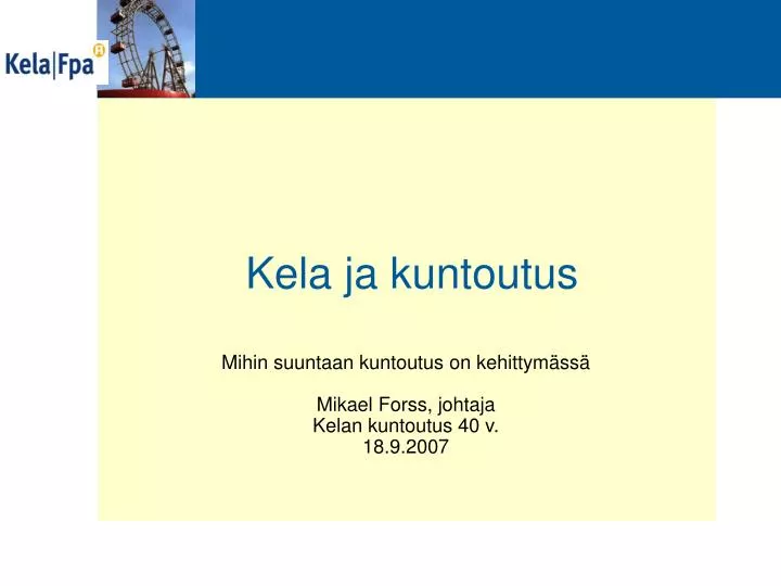 kela ja kuntoutus