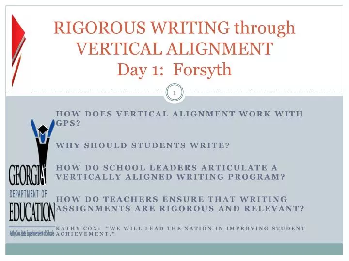 rigorous writing through vertical alignment day 1 forsyth