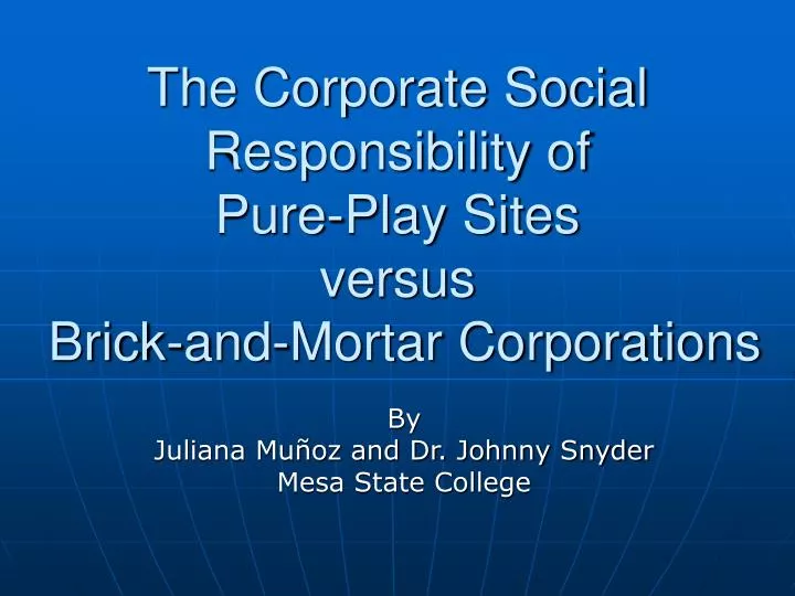 the corporate social responsibility of pure play sites versus brick and mortar corporations