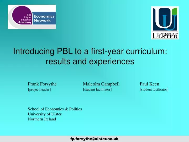 introducing pbl to a first year curriculum results and experiences