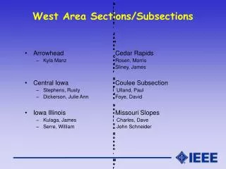 West Area Sections/Subsections