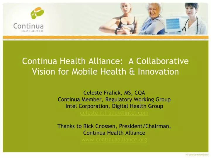 continua health alliance a collaborative vision for mobile health innovation