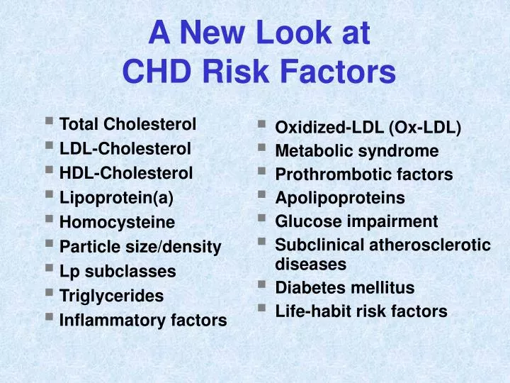 a new look at chd risk factors