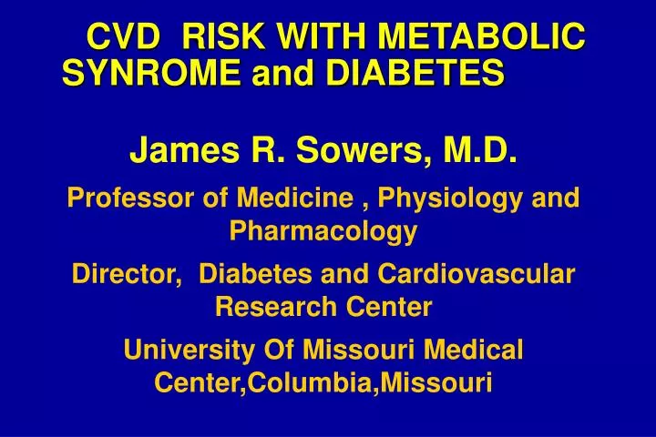 cvd risk with metabolic synrome and diabetes
