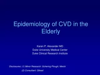 Epidemiology of CVD in the Elderly