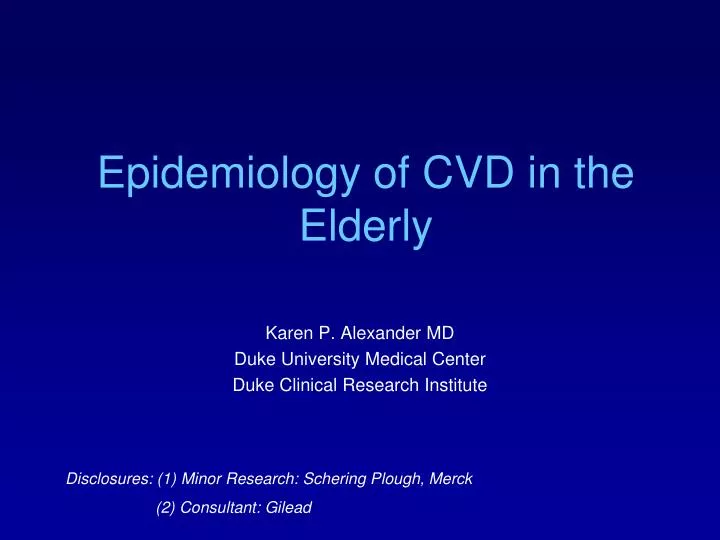 epidemiology of cvd in the elderly