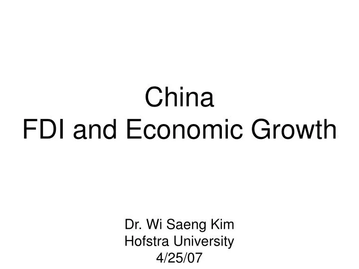 china fdi and economic growth