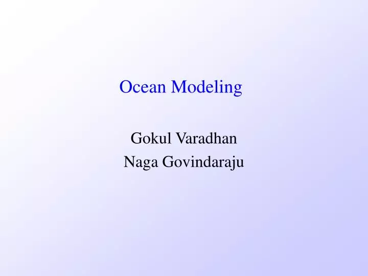 ocean modeling