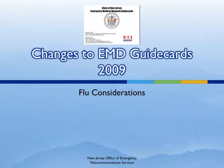 changes to emd guidecards 2009