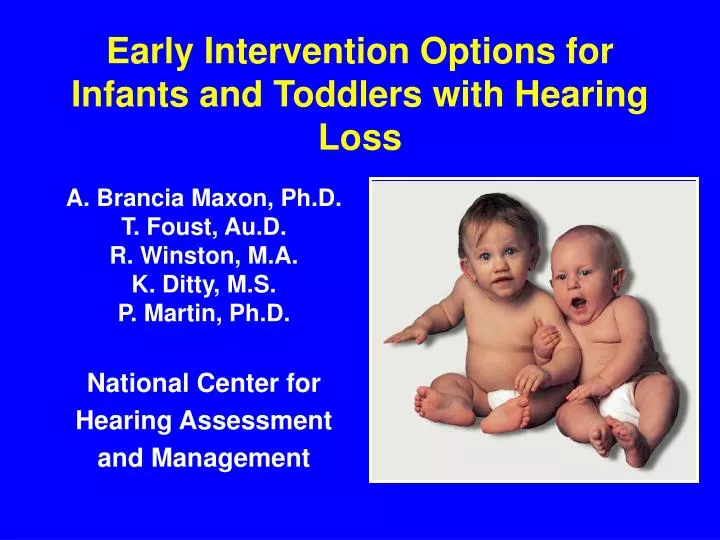 early intervention options for infants and toddlers with hearing loss