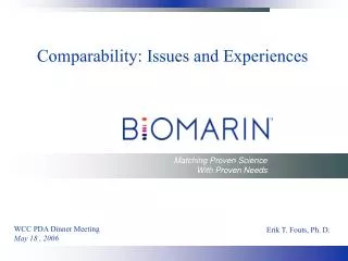 Comparability: Issues and Experiences