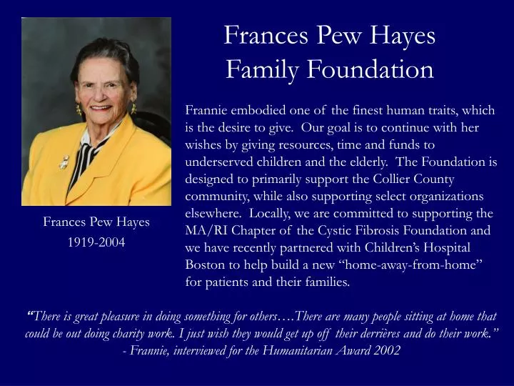 frances pew hayes family foundation