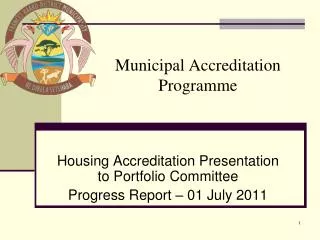 Municipal Accreditation Programme