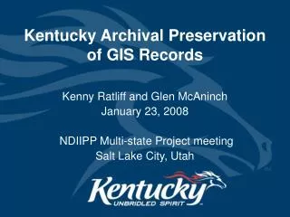 Kentucky Archival Preservation of GIS Records