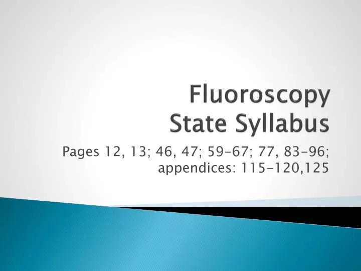 fluoroscopy state syllabus