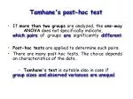 Tamhane's post-hoc test - slide 1