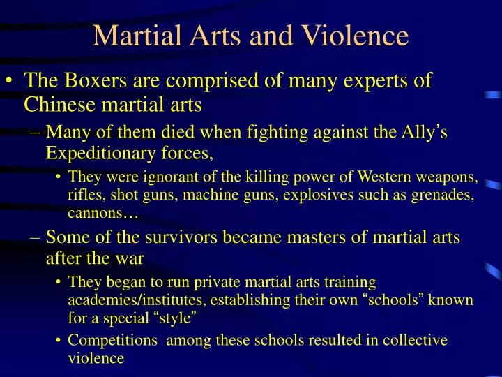 martial arts and violence