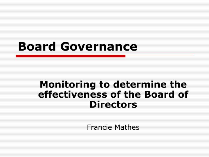 board governance