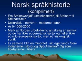 Norsk språkhistorie (komprimert)