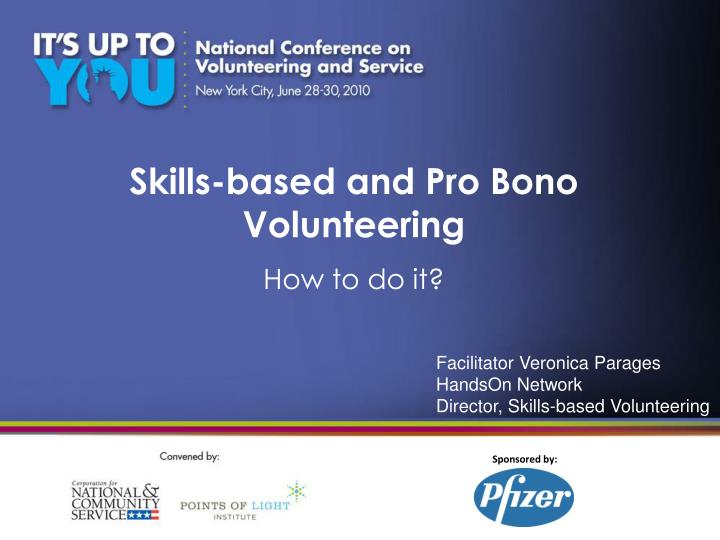 skills based and pro bono volunteering