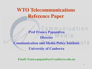 WTO Telecommunications Reference Paper