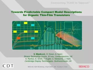 Towards Predictable Compact Model Descriptions for Organic Thin-Film Transistors